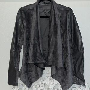 Faux suede and leather jacket